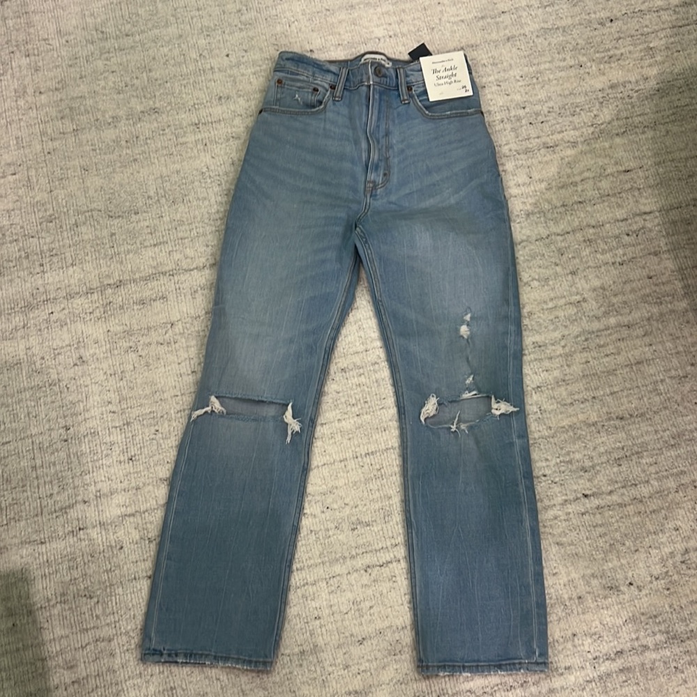 Abercrombie ankle straight ultra high rise jeans